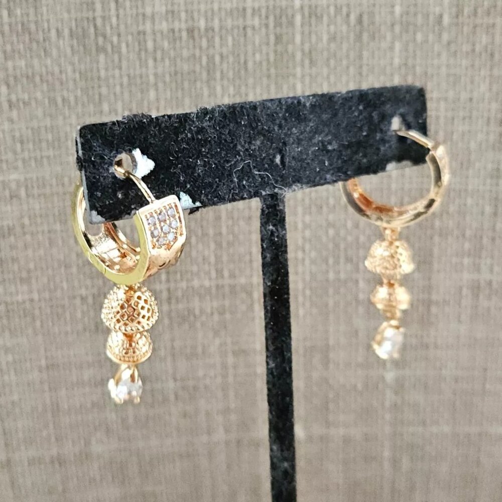 Earrings Fashion Ear Jewelry Drop Down Rose Gold Tone Jhumki style Earrings - Picture 2 of 10